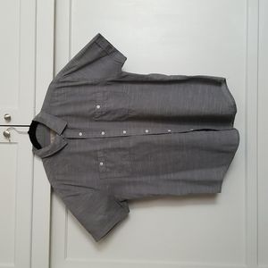 Gray Short Sleeve Button Down Shirt